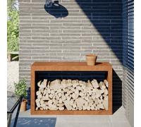 vidaXL Rastrelliera per Legna 100x40x60 cm in Acciaio Corten, Porta Legna, portalegna da Esterno, portalegna da Interno, Porta ceppi