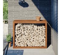 vidaXL Rack per Legna da Ardere 100x40x80 cm in Acciaio Corten