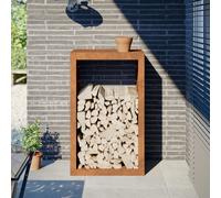 vidaXL Rack per Legna da Ardere 60x40x100 cm in Acciaio Corten
