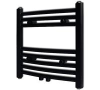 vidaXL Radiatore Centrale Portasciugamano Curvo Nero 480 x 480 mm