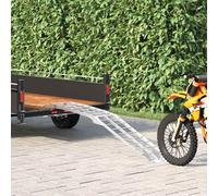 vidaXL Rampa per Moto Argento 180 x 28 x 5 cm Alluminio