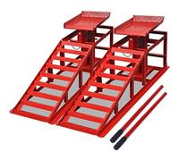 vidaXL Rampe di Sollevamento Riparazione Auto 2 pz Acciaio Rosso