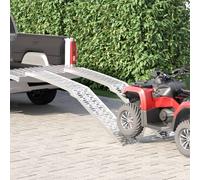 vidaXL Rampe per motociclette 680 kg 2 pcs Argento 222 x 28 x 5 cm