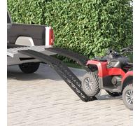 vidaXL Rampe per motociclette 680 kg 2 pcs Nero 222 x 28 x 5 cm