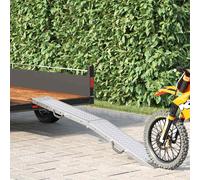 vidaXL Rampe Pieghevoli 200kg per rampa Argento 186 x 23 x 4,5 cm