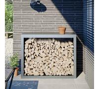 vidaXL Rastrelliera per Legna da Ardere 100x40x80cm in Acciaio Zincato, porta legna, portalegna da esterno, portalegna da interno, porta ceppi