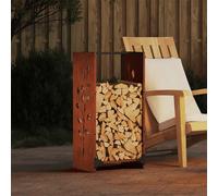 vidaXL Rastrelliera per Legna da Ardere 40x30x80 cm in Acciaio Corten