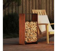 vidaXL Rastrelliera per Legna da Ardere 40x30x80 cm in Acciaio Corten