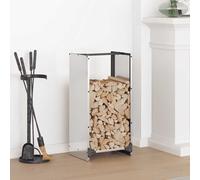 vidaXL Rastrelliera per Legna da Ardere 40x30x80 cm in Acciaio Inox