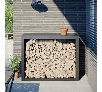 vidaXL Rastrelliera per Legna da Ardere Antracite 100x40x80 cm Acciaio, Porta Legna, portalegna da Esterno, portalegna da Interno, Porta ceppi