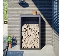 vidaXL Rastrelliera per Legna da Ardere Antracite 60x40x100 cm Acciaio, Porta Legna, portalegna da Esterno, portalegna da Interno, Porta ceppi