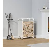 vidaXL Rastrelliera per Legna da Ardere Bianca 44x28x65 cm