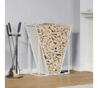vidaXL Rastrelliera per Legna da Ardere Bianca 69,5x35x81 cm