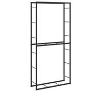vidaXL Rastrelliera per Legna da Ardere Nera 100x30x209 cm in Acciaio