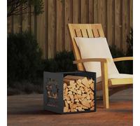 vidaXL Rastrelliera per Legna da Ardere Nera 40x40x40 cm