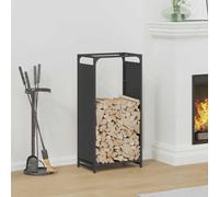 vidaXL Rastrelliera per Legna da Ardere Nera 44x28x90 cm