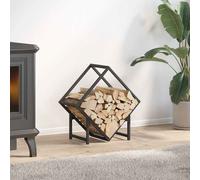 vidaXL Rastrelliera per Legna da Ardere Nera 50x25x50 cm