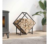 vidaXL Rastrelliera per Legna da Ardere Nera 60x25x60 cm