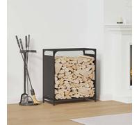 vidaXL Rastrelliera per Legna da Ardere Nera 60x28x65 cm