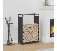 vidaXL Rastrelliera per Legna da Ardere Nera 60x28x90 cm