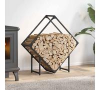 vidaXL Rastrelliera per Legna da Ardere Nera 80x25x80 cm