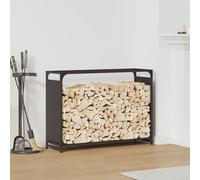 vidaXL Rastrelliera per Legna da Ardere Nera 90x28x65 cm