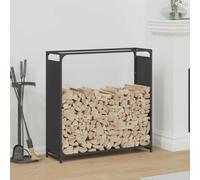 vidaXL Rastrelliera per Legna da Ardere Nera 90x28x90 cm