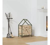 vidaXL Rastrelliera per Legna da Ardere Verde Oliva 40x25x60 cm