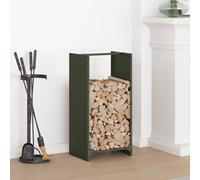 vidaXL Rastrelliera per Legna da Ardere Verde Oliva 40x30x80 cm