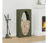vidaXL Rastrelliera per Legna da Ardere Verde Oliva 50x23x100 cm
