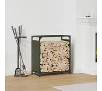 vidaXL Rastrelliera per Legna da Ardere Verde Oliva 60x28x65 cm