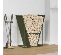 vidaXL Rastrelliera per Legna da Ardere Verde Oliva 69,5x35x81 cm