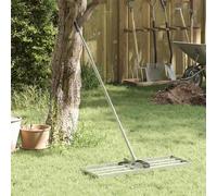 vidaXL Livellatore da Giardino in Acciaio Inossidabile, Regolabile e Rotabile a 180°, Grigio, 75 x 25 x 200 cm, Perfetto per Uso Esterno, Leggero, Rastro Pesante per Paesaggistica, Resistente all'Acq
