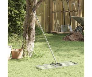 vidaXL Rastrello livellatore da giardino Argento Acciaio inossidabile