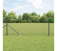 vidaXL Recinto a Rete Saldata con 13 Picchetti Grigi 0,8x50 m in Acciaio