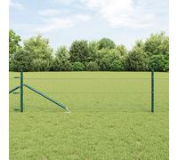Recinzione esagonale vidaXL verde 0.4x10 m acciaio, pali di recinzione vidaXL con punta 7 pz Ø32 mm 60 cm in acciaio zincato