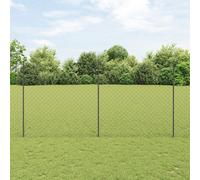 vidaXL Recinto in catena con 44 U Posts Grigio 1.6x25 m Acciaio