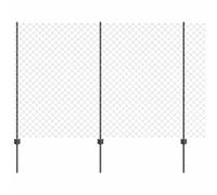 vidaXL Recinzione metallica con 44 posts a U grigio, 1,6 x 25 m, in acciaio, resistente per esterni, facile montaggio, metallo per giardini e cortili, set da giardino, zincato, resistente ai raggi UV