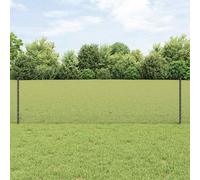 vidaXL Recinto in Filo Saldato con 5 Pali a U Grigio 0.6x10 m Acciaio