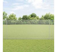 vidaXL Recinto in rete saldata con 22 pali a U Argento 1.4x25 m Acciaio