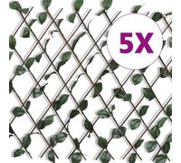 vidaXL Recinto in Salice a Traliccio 5 pz Foglie Artificiali 180x90 cm