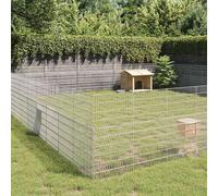 vidaXL Recinto per Animali Ruspante 48 Pannelli 54x100cm Ferro Zincato