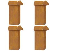 vidaXL Recinto per lumache 4 PCS Ruggine 13,5 x 13,5 x 25 cm, Giardino e terrazzo, barriera Moderna Contro Le lumache, Bordo Esterno Robusto, Protezione paesaggistica