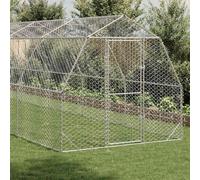vidaXL Recinto per Polli 2,5x10x2,25 m in Acciaio Zincato