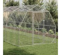 vidaXL Recinto per Polli 2,5x12x2,25 m in Acciaio Zincato