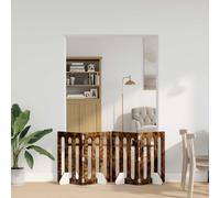vidaXL Recinto pieghevole per animali 4 pz Rovere Fumo