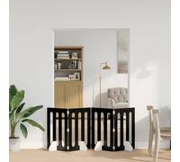 vidaXL Recinto pieghevole per animali 4 pz Rovere Nero