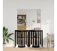 vidaXL Recinto pieghevole per animali 4 pz Rovere Nero
