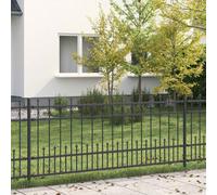 vidaXL Recinzione a anello con picchetti Nero 200 x 130 cm