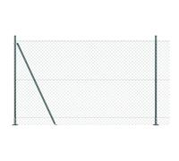 vidaXL Recinzione a Catena con 7 Posti Flangiati 1.4x10 m Acciaio ZincatoRecinzione metallica resistente